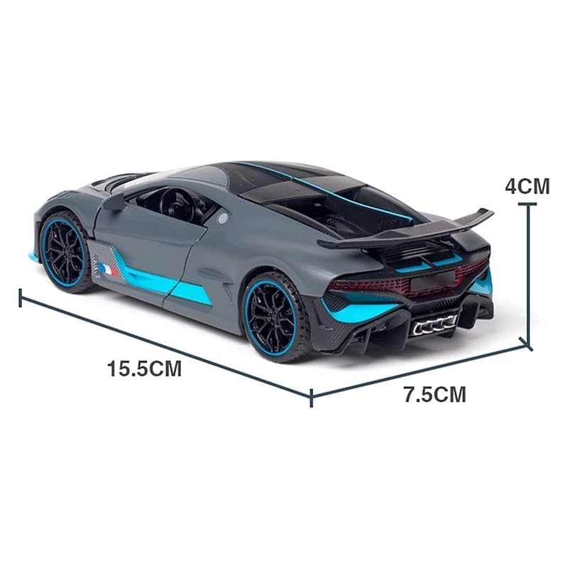 Image of Play Boy 1:32 Bugatti Divo Model Diecast Metal Alloy Pullback Toy Vehicle with Openable Doors Light and Music Car for Kids (Multicolor)