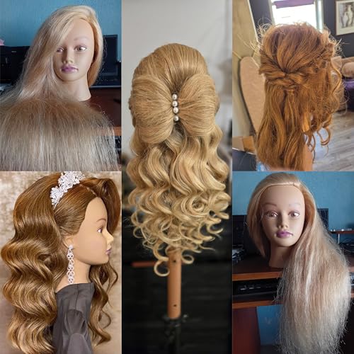 mannequin head human hair 2434 100 human hair mannequin headcosmetology mannequin head doll head for hair styling hairdresser manikin head with free clamp holderblonde