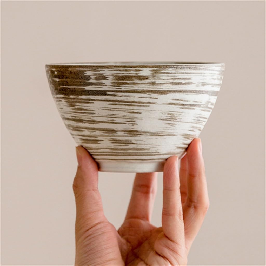 Vintage Ceramic Rice Bowl Noodle Tableware Bucket for Home Use
