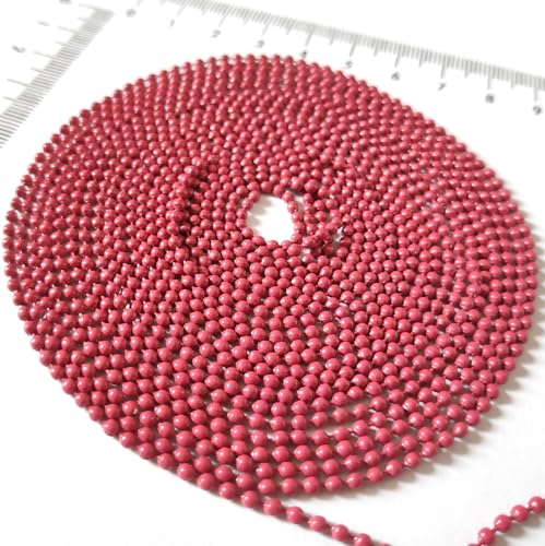 Image of GoSetGet! 12 mtr-LITE Maroon /Wine -1.5mm Metal Ball Chain for LIPPAN Art, Rangoli, Jewelry Making, Crafts, Decorative, Long Lasting Finish (12 Mtr MaroonLite)