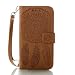 Galaxy J3 Luna Pro Case, Galaxy J3 Emerge/J3 Prime case, JanCalm [Multi Card/Cash Slots] Flip Cover Wallet PU Leather with Stand + Wrist Strap Case for Samsung J3 (2017) + Crystal Pen (Brown)
