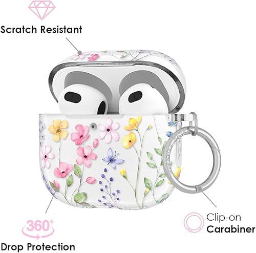 Miniatura 23 de VELVET CAVIAR Funda compatible con AirPods 4 con llavero, bonitas fundas protectoras duras para AirPod de 4ª generación para mujeres, color rosa