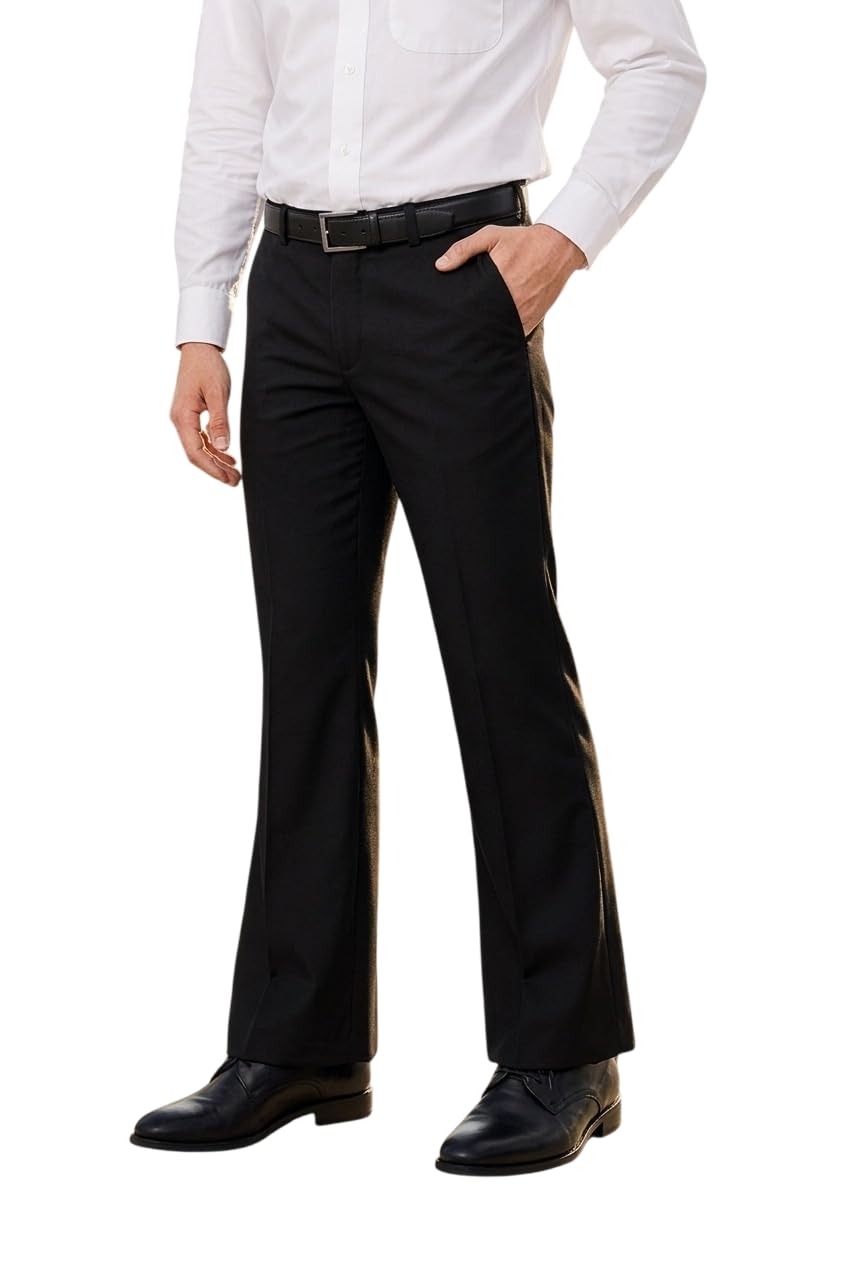 SH. Collection Men’s Bootcut Pant | Regular Fit Bootcut Trousers for Men | Solid Formal & Casual Flared Pants-picture-12