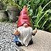 Middle Finger Gnome Statue 7.8in， Naughty Garden Gnome Statue Decoration and Lawn Ornament - Funny Garden Gnomes for Outdoor or Home Decor