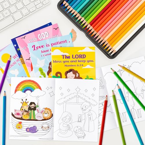 ANGOLIO 24 Summer Christian Religious Coloring Books Bulk for Kids DIY Art Drawing Book for Sunday School Prizes Back to School Classroom Rewards Church Activity Carnival Gifts Party Favors, 6 Styles - Image 4