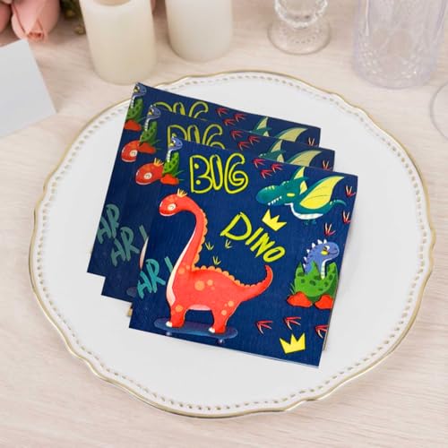 Image of Wanna Party Dinosaur Party Supplies - 20 PCS Dinosaur Theme Paper Napkins for Dino, T-Rex & Jurassic Park Parties