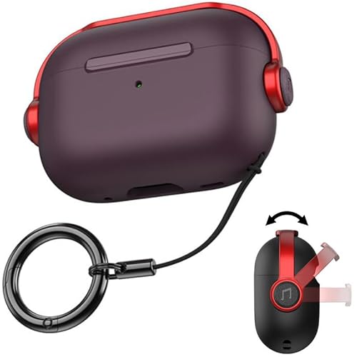 AirPods ��4���� �p TPU�P�[�X AirPods 4 �Ή� �ی�P�[�XTPU�\�t�g�V�F�� �X�g���b�v�t�� �[�d�֗� �S�ʕی� �����h�~�J�o�[ (Purple/Red)