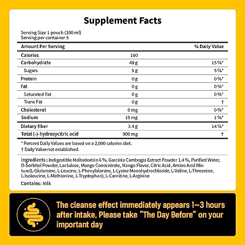 Jayu Freedomcafe 5 Day Detox Cleanse Ade Mango - 5 Pack (16.90Oz) - Supports Healthy Digestive And Regular Bowel Movements, Detox Cleanse For Weight Management And Belly Fat, Bowel Cleanse Liquid #TOP5