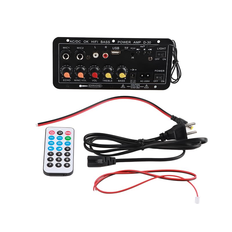 Carte d'amplificateur de voiture DC 220 V, 25,4 cm, module récepteur audio stéréo Bluetooth sans fil, microphone sans fil, pour modification d'amplificateur audio de haut-parleur à monter