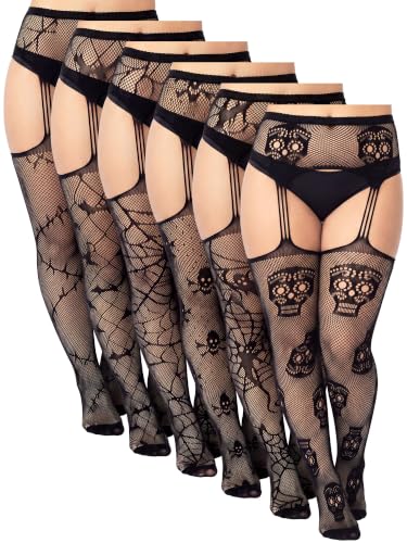 Image of Jadive 6 Pairs Plus Size Fishnet Tights