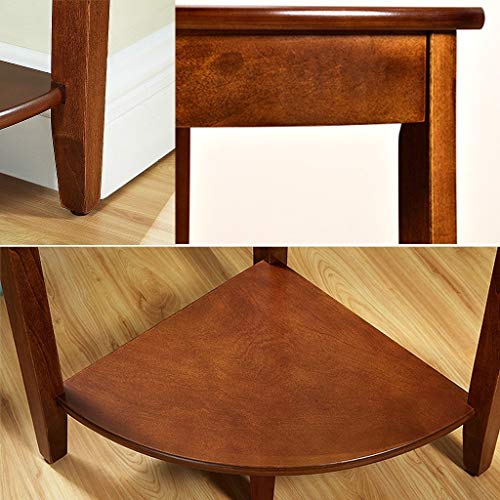 Estante de esquina de madera con dos niveles independientes como mesa auxiliar 4
