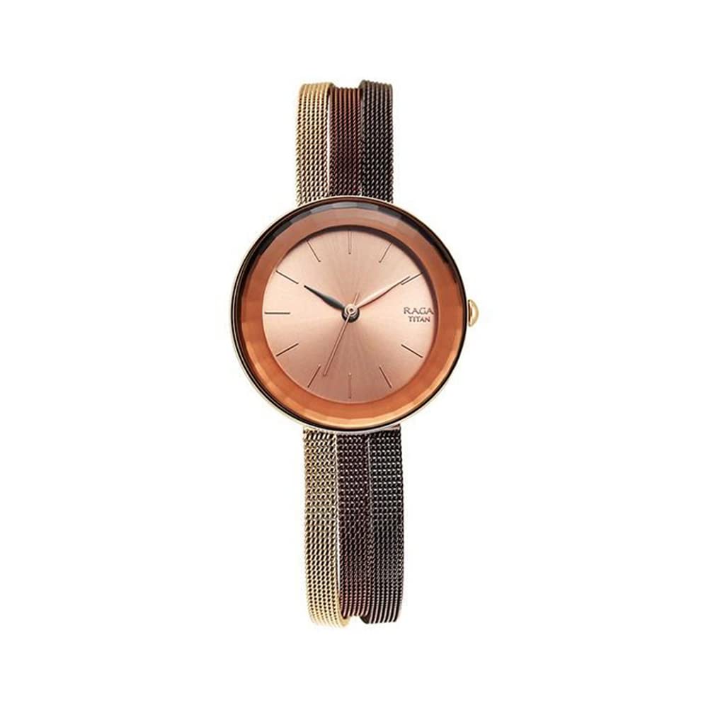 TitanAnalog Brown Dial Women's Watch-95197WM01/95153KM01