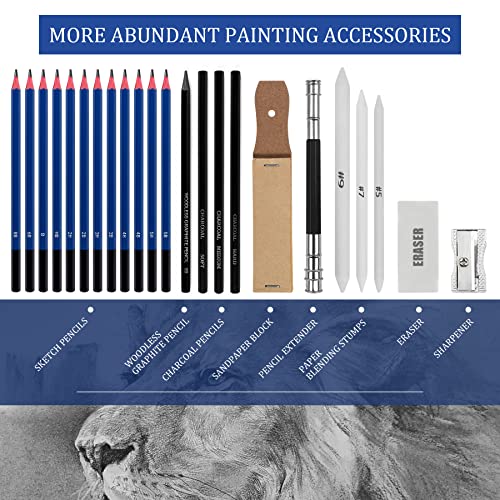 Vobou 146Pcs Art Supplies Set, Colored Drawing Pencils Art Kit- Sketching, Graphite Pencils With Portable Case, Ideal School Art Supplies For Artists Adults Teens Beginner, Ideal For Shading, Blending #TOP2