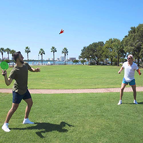 Jazzminton Paddle Game Select Double - 4 Paddles 11 Birdies 4 Balls - A Must Have Racquet Game – Lawn, Yard, Beach Games For Adults And Family Games #TOP3