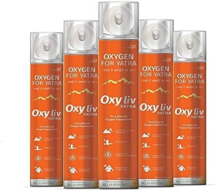 OXYLIV YATRA ULTRA PORTABLE PURE OXYGEN GAS CAN/CYLINDER BUY 6 (36 Litre) GET 3 (18 Litre) FREE For High Altitude, Pollution And Breathlessness.