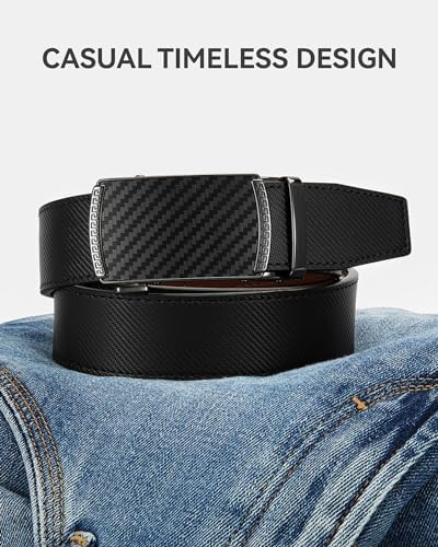 CHAOREN Mens Belt Leather Ratchet Belt - Customizable Fit, Effortless Style (35mm) - 4