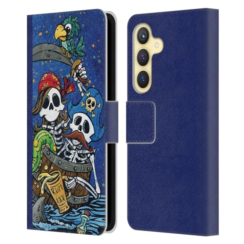 Carcasa de cuero Samsung Galaxy S24 5G con grabado artístico David Lozeau