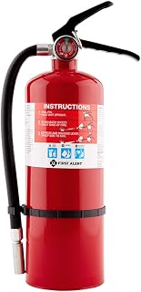 First Alert HOME2PRO Rechargeable Fire Extinguisher UL Rated 2-A:10-B:C Heavy Duty for Home Garage Office Red