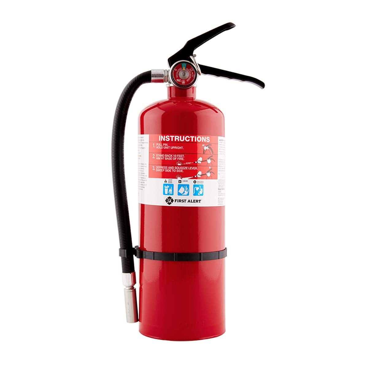 First Alert Fire Extinguisher for Home Commercial Use Heavy Duty Rechargeable Compliance Unit UL RATED 2-A 10-B C