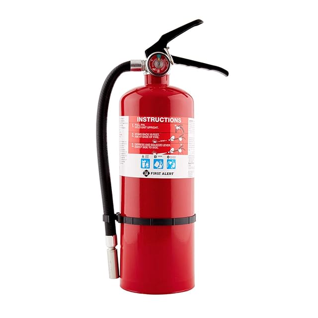First Alert Fire Extinguisher for Home Commercial Use Heavy Duty Rechargeable Compliance Unit UL RATED 2-A 10-B C