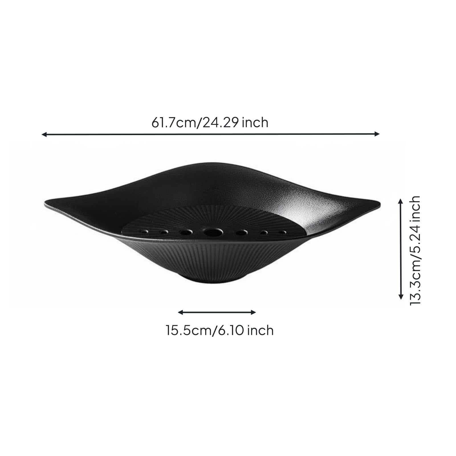 Gralara Piatto Sashimi Melamina Vassoio Sushi Leggero Piatto Freddo da Buffet per Ristoratori, Nero, Grande