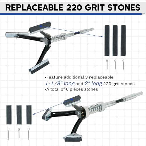 Weyleity MS-1221-01 2Pcs Engine Cylinder Hone Tool | 1 Inch To 2-3/4 Inch And 1-1/4 Inch To 3-1/2 Inch Diameter Adjustable Deglazer With Extra 6Pcs Stones 220 Grit Engine Cylinder Hone Set thumb #2