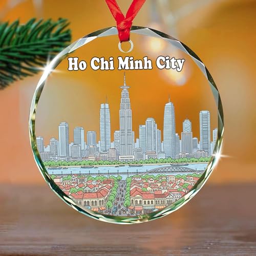 Ho Chi Minh City Skyline Christmas Ornament, Vietnam Travel Souvenir, Cityscape Holiday Decor, Trip Memory Keepsake 2025, Gift for Tourist and Family 6dZqTx