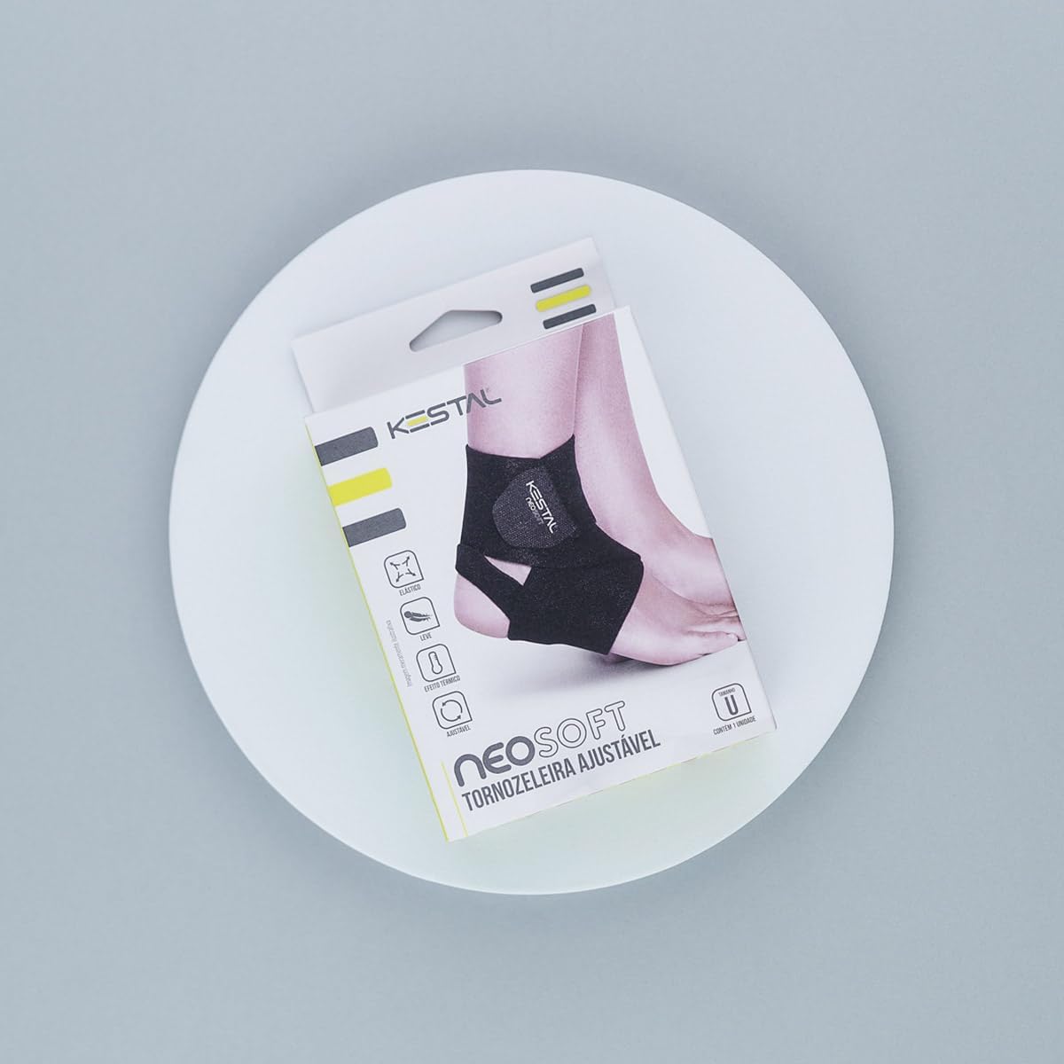 Kestal Tornozeleira Ajustável Neosoft Preto, Único ajustável