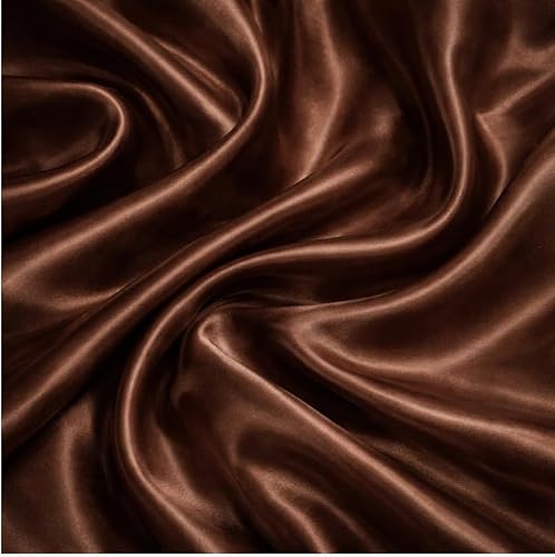 Satin Fabric by the Metre 150cm Wide (Brown)