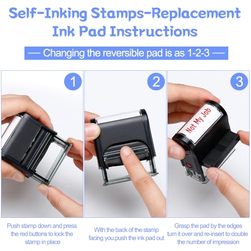 Teling 2 Pcs Not My Job Ink Stamp Funny Christmas Office Gifts for Coworker Self Inking Not My Job Rubber Stamp for Deposit Only Red Ink for Paperwork in Any Business Supplies and Retail Use