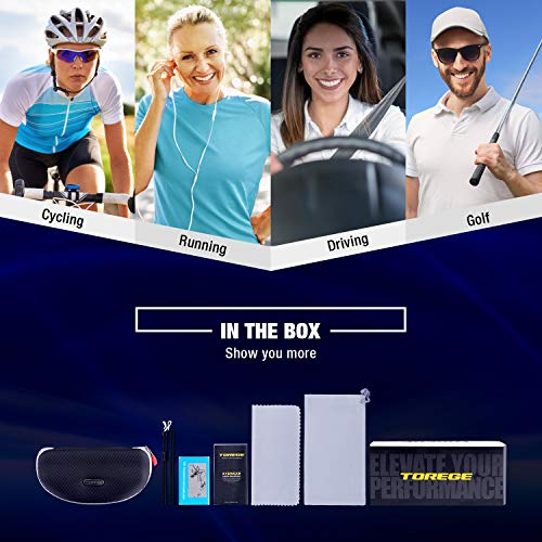 image for TOREGE Polarized Sports Sunglasses for Man Women Cycling Running Fishi