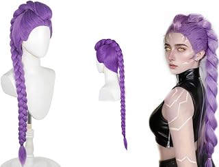 Topcosplay Female 40inch Long Purple Braids Wig for Cosplay Costume Anime Halloween Party Wigs