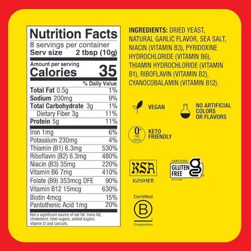 Bragg Nutritional Yeast Roasted Garlic Seasoning - 3 oz - Dairy-Free Parmesan Cheese Substitute - Perfect for Salads, Pastas, Popcorn, and More - Thumbnail 2