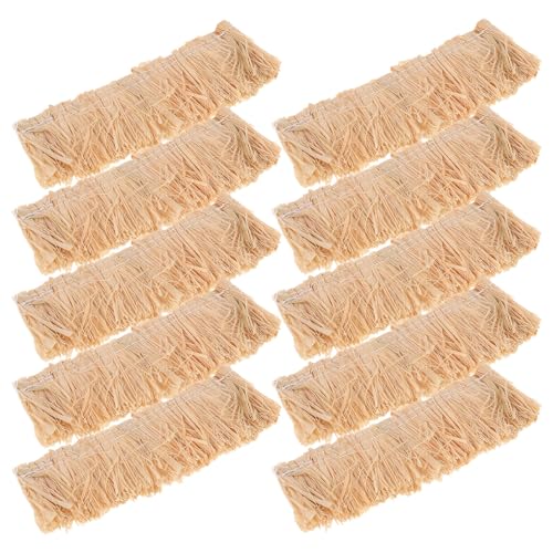SHINEOFI 12 Pièces Toiture de Chaume Artificielle Réaliste en Gazon Synthétique pour Maquettes, Matériau Polyvalent en Kaki, pour Dioramas et Maisons de Poupées
