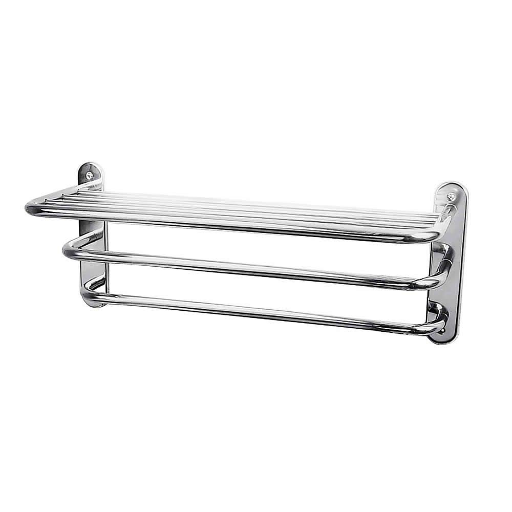 Milano Mirage Three Tier Wall Mounted Bathroom Towel Rail Rack - Chrome