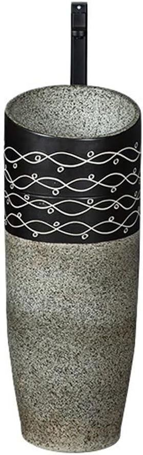 Bathroom Countertop Vessel Sink Pedestal Wash Basin Retro Integrated Outdoor Garden Sink Balcony Pedestal Sink Vanity