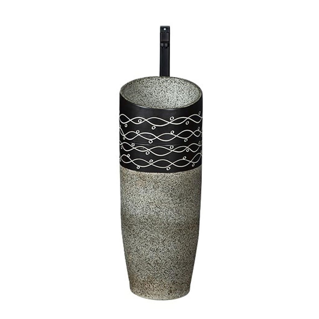 LAPADULA Pedestal Wash Basin Retro Integrated Outdoor Garden Sink Balcony Bathroom Sink Freestanding