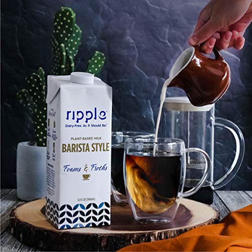 Ripple Shelf Stable Vegan Milk, Barista Style | Foams & Froths Just Like Dairy, Perfect For Coffee, Lattes & More | 6g of Plant Based Pea Protein, Non GMO, Dairy & Gluten Free | 32 Fl Oz (Pack of 6) - Thumbnail 6