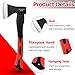 Camping Axe, 15” Small Outdoor Hatchet for Chopping Wood and Splitting, Forged Carbon Steel,Splitting Axe with Shock-Absorbing Fiberglass Handle, Non-Slip Grip for Outdoor Survival