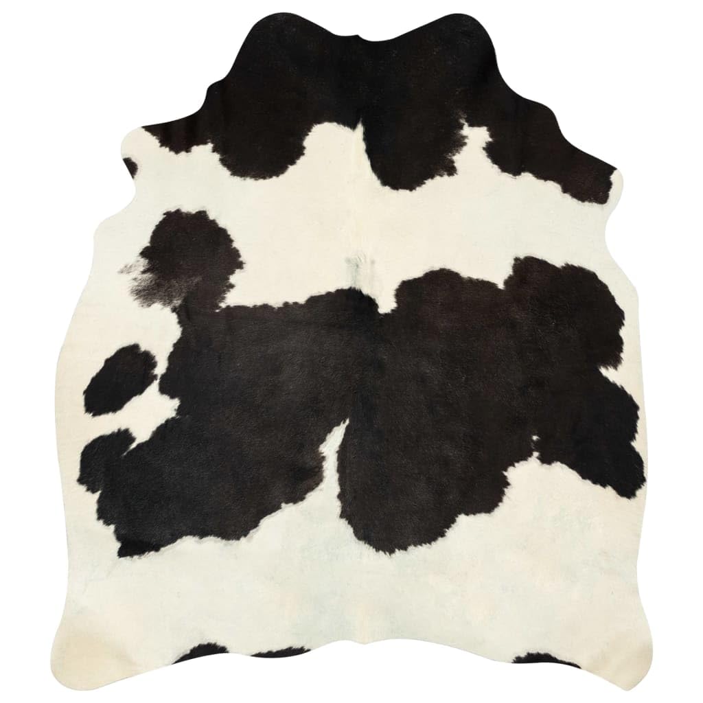 Willood Alfombra de Piel de Vaca Auténtica Negro y Blanco 180x220 cm