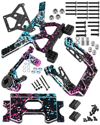 RCarmubWow RC Upgrades Part for 1/10 Slash 2WD(VXL),Rustler 2WD(VXL),Alloy Aluminium Front &Rear Shock Towers,Front Bulkhead,Steering Bellcranks Steering Drag Link w/Ball Bearings,Polychrome