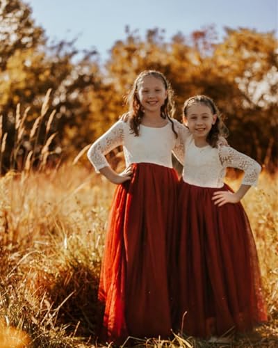 2Bunnies Girl Peony Lace Back A-Line Straight Tutu Tulle Party Flower Girl Dress2