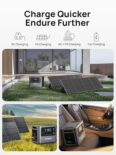 Image of AFERIY Solar Generator P210 with 200W Solar Panel 2400W Portable Power Station 2048Wh | AC Output with 120V,2400W,Solar Generator for Home Use,Outdoor Camping,Power Outage, Camping,Emergencies