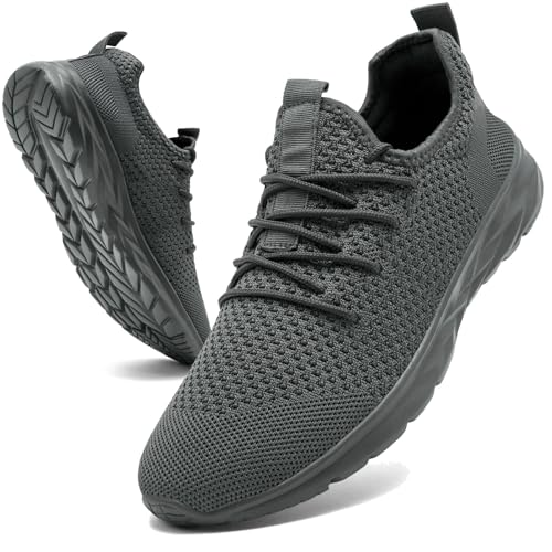 KTVHYW Schuhe Herren Sneaker Leicht Sportschuhe Laufschuhe Atmungsaktive Turnschuhe rutschfeste Hallenschuhe Herren Outdoor Tennisschuhe Walkingschuhe für Running Joggen Fitness Dunkelgrau 40