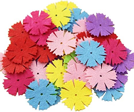3 Styles Craft Felt Flowers, Assorted Color, 160 Pcs
