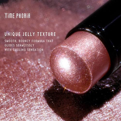 TIMEPHORIA Illumina Jelly Gel Eyeshadow Stick, 008 Chromite - Pearl Champagne Shimmer Sparkle Finish, Cream Texture With Cooling Feel, Long-Lasting Crease-Proof Smudgeproof Eye Shine, Easy Application