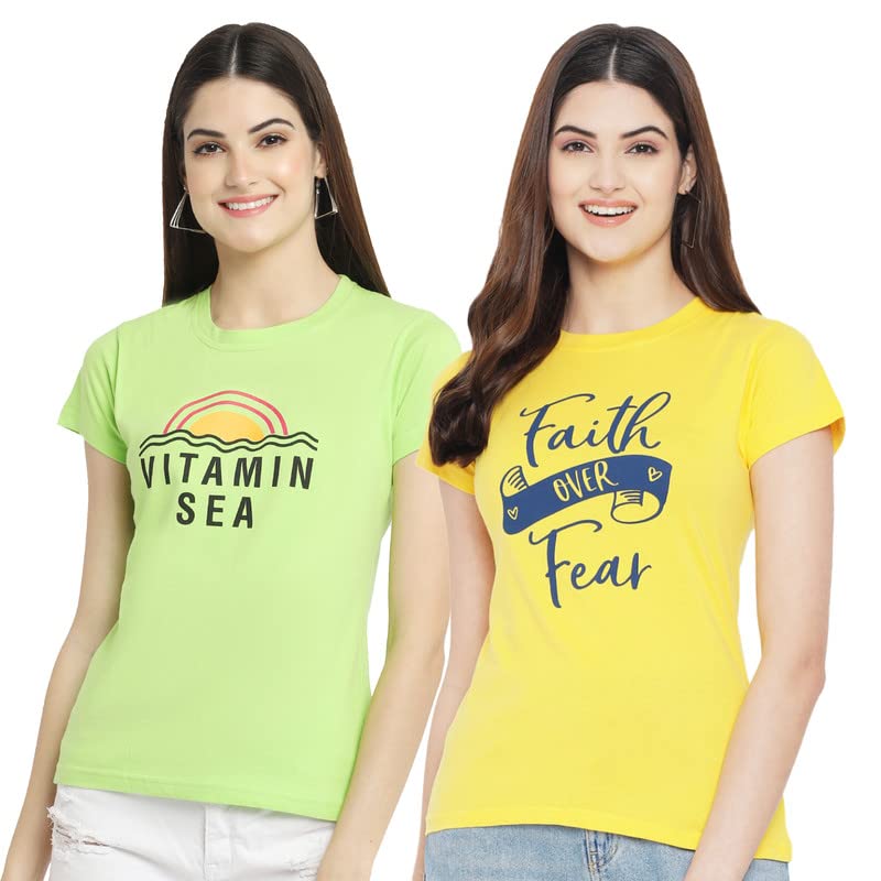 Image of Preneum Women's Letter Print Regular Fit T-Shirt