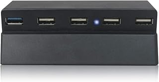 Komifa USB Hub for PS4 Slim, USB Adapter Expansion Connector, USB Splitter, USB Extender Extension Designed for Sony PS4S Playstation 4 Slim Edition Gaming Console (1 x USB 3.0 and 4 x USB 2.0)