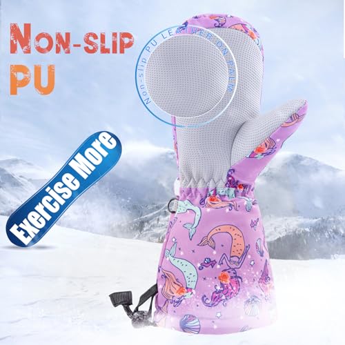 Image of BAVST Winter Kids Waterproof Gloves for Boys Girls Snow Ski Toddler Baby Mittens Outdoor for Infant Teens 1-5T