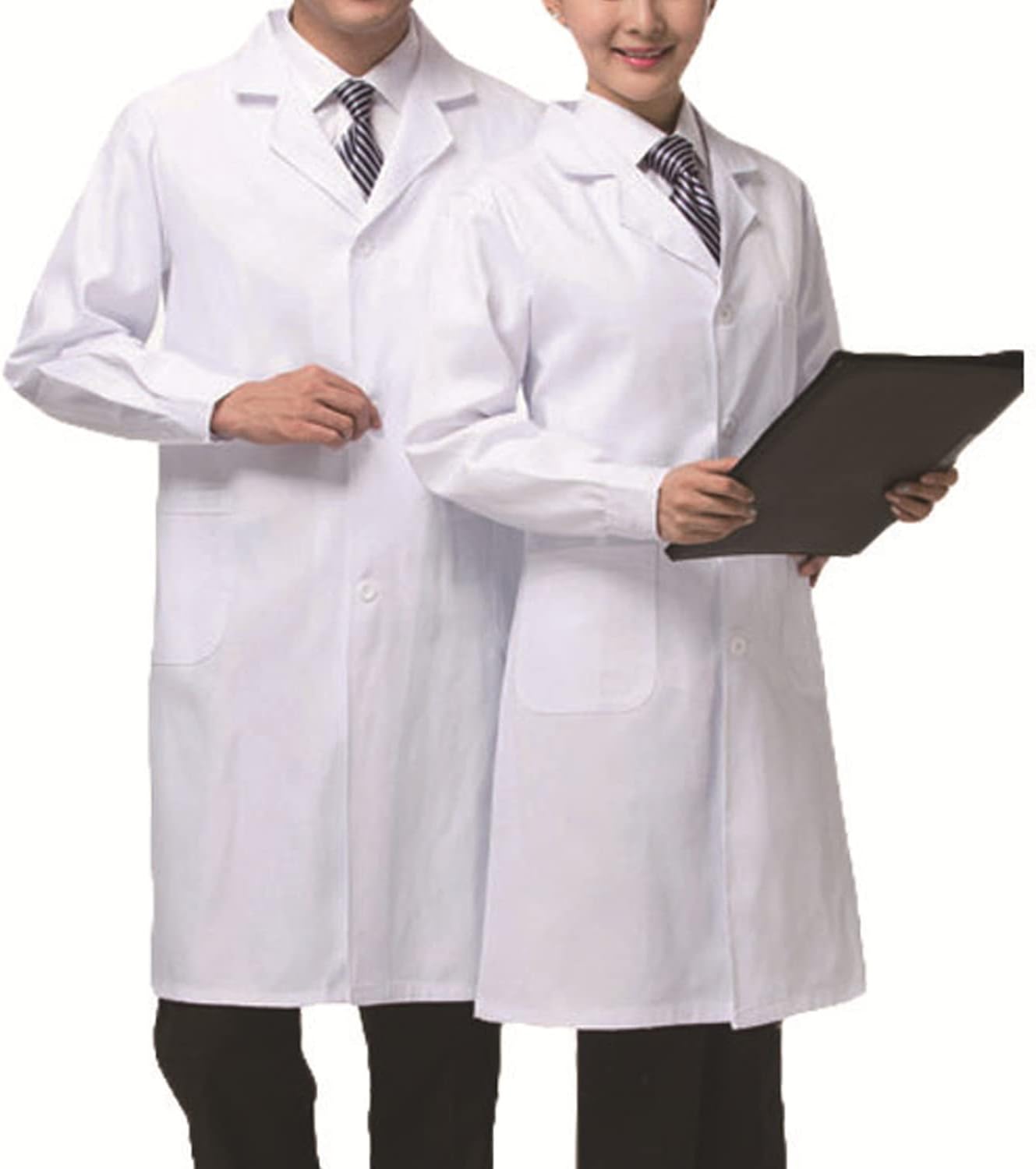 McvcoyhUnisex White Laboratory Coat, Chemistry Laboratory Coat, Cotton for Women and Men